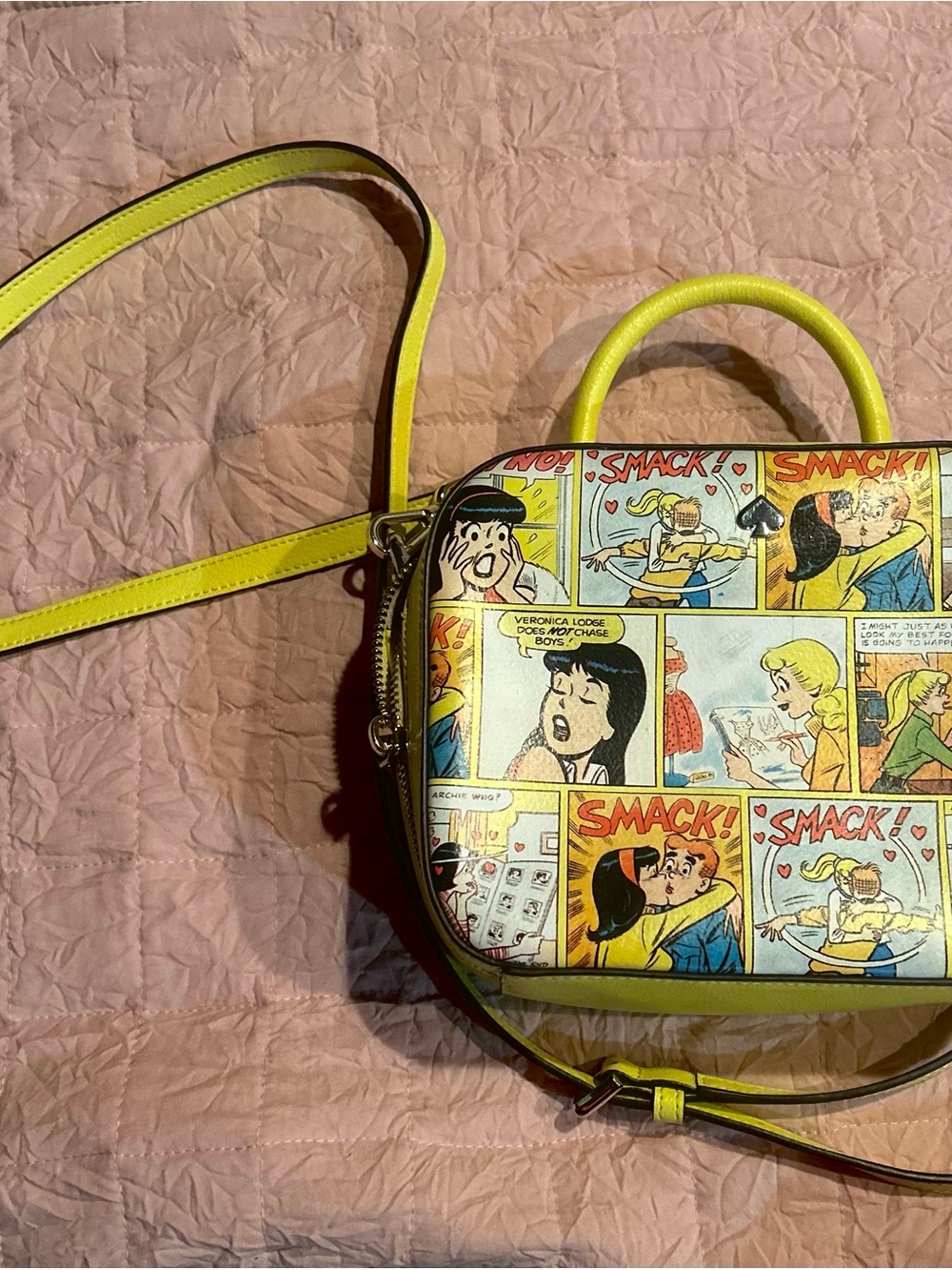 kate spade Archie Comic-Print Crossbody Bag in Yellow Trim